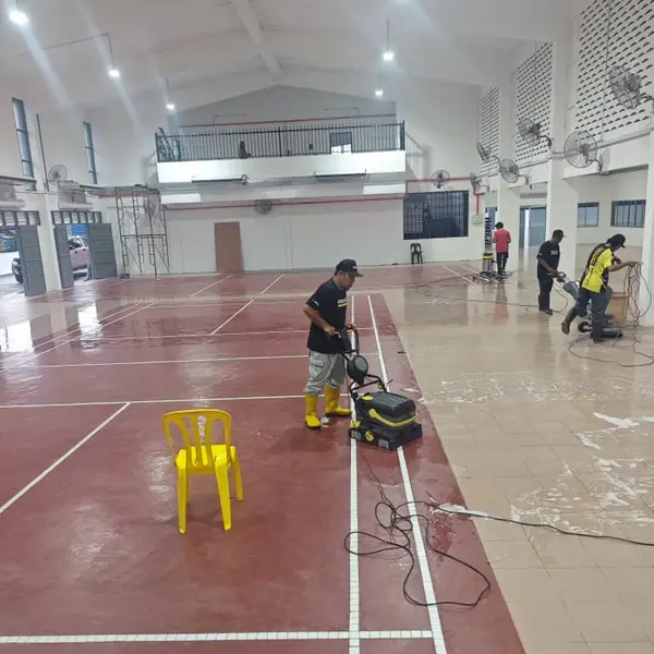 Cucian lantai gelanggang - Arfa Clean Kluang Johor